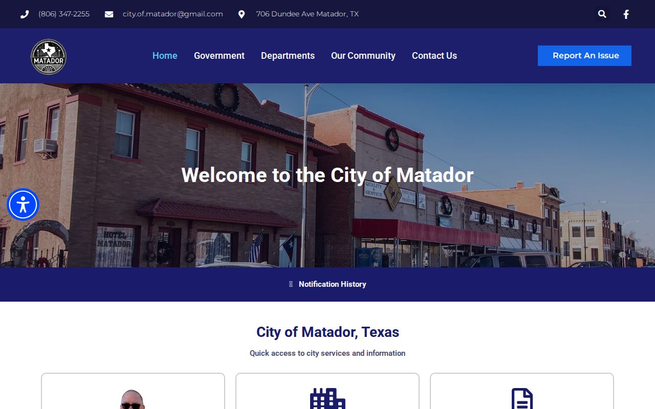 Matador warrant records city hall contact page
